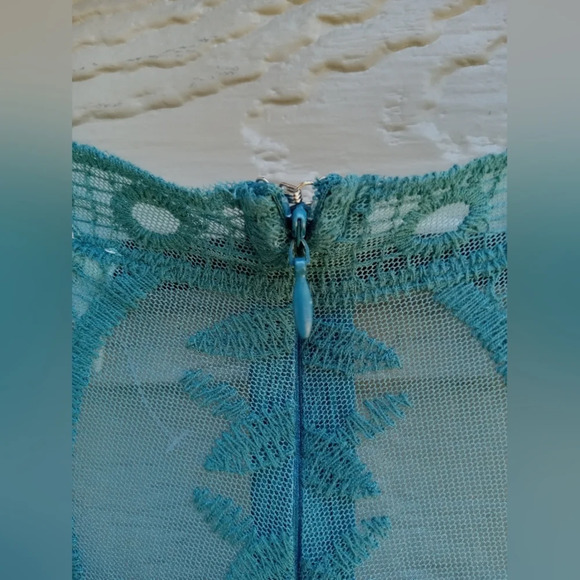 Pink Blush Maternity Teal Lace Mesh Overlay Maternity Maxi Dress 2XL - Picture 10 of 13